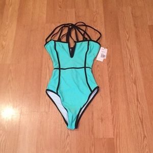 Turquoise one piece swimsuit